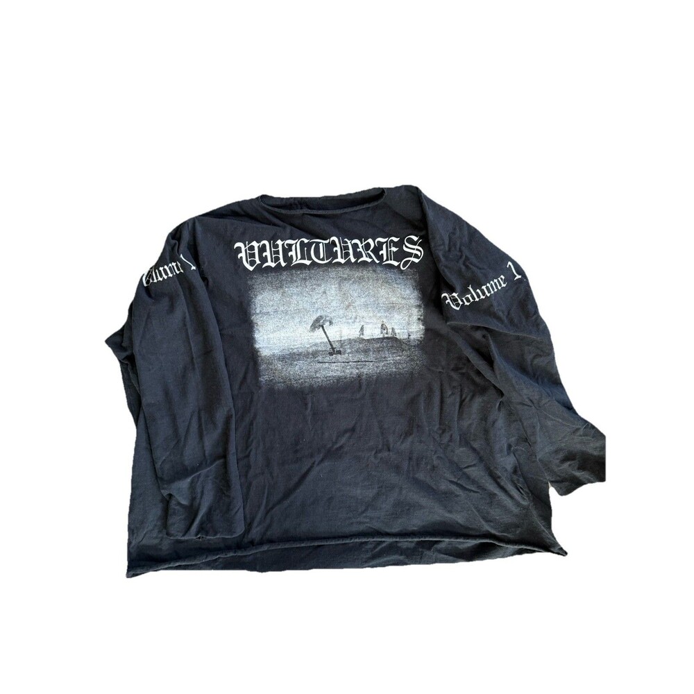 KANYE WEST VULTURES Vol 1 Authentic Black LS T-shirt Size 3 L/XL MERCH yzy ye